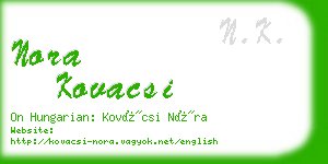 nora kovacsi business card